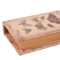 Opbergdoos boekvorm - 15 cm - beige - kunstleer