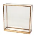 Displaybox - messing en glas - goud - 24x24x8 cm