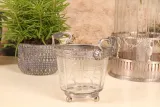 Waxinelichthouder - 13 cm - Zilver - Messing en Glas