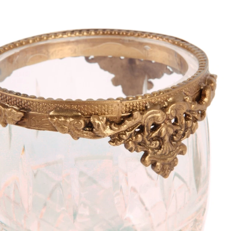 Bougeoir - or - laiton & verre - 10 cm