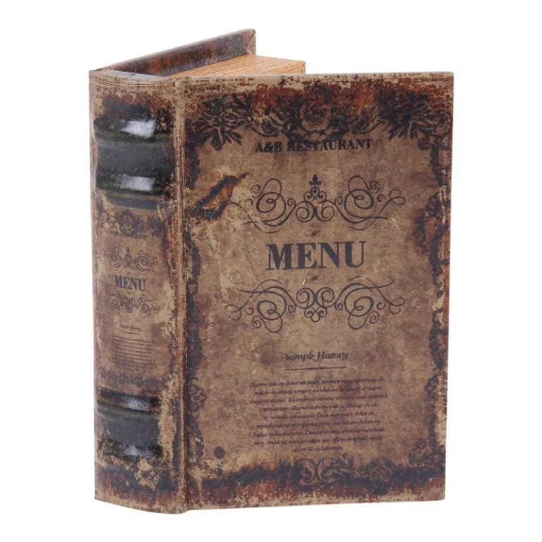 Boîte de rangement en forme de livre - 15 cm - brun - simili cuir