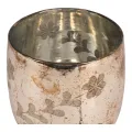 Waxinelichthouder Bloemen - 16 cm - goud - glas