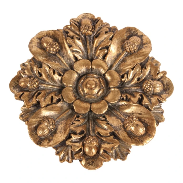 Ornement mural Fleur - or - 15 cm - résine synthétique