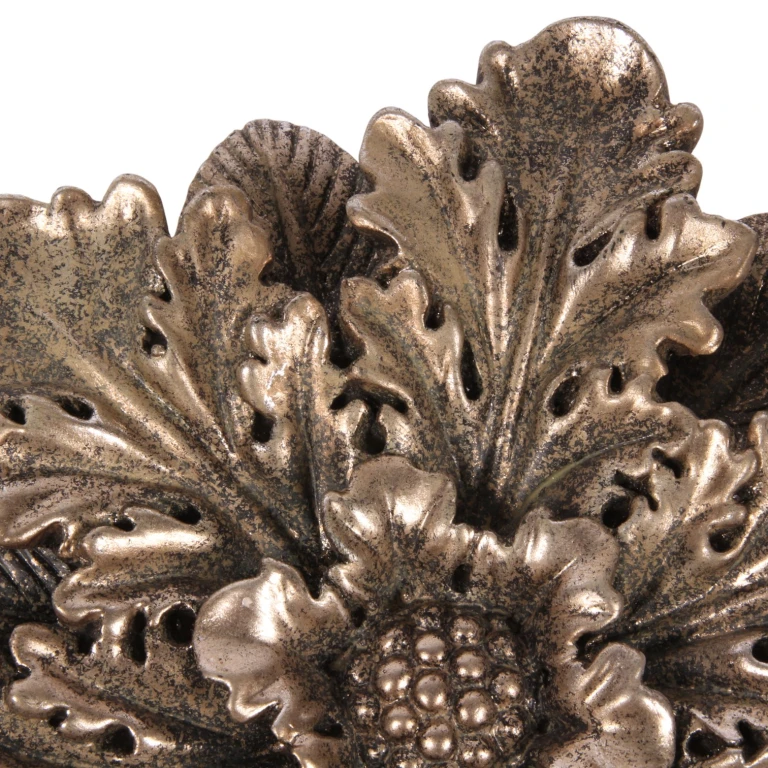 Ornement mural Fleur - argent - 20 cm - résine synthétique