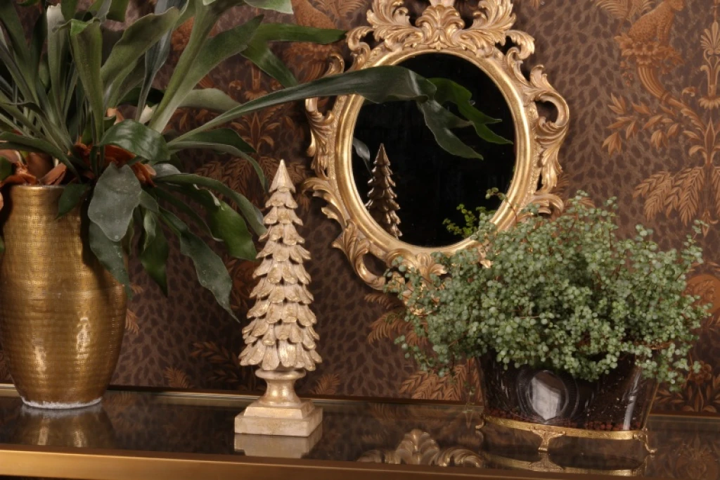 Miroir mural - or - résine synthétique - 56 cm - 1 pièce