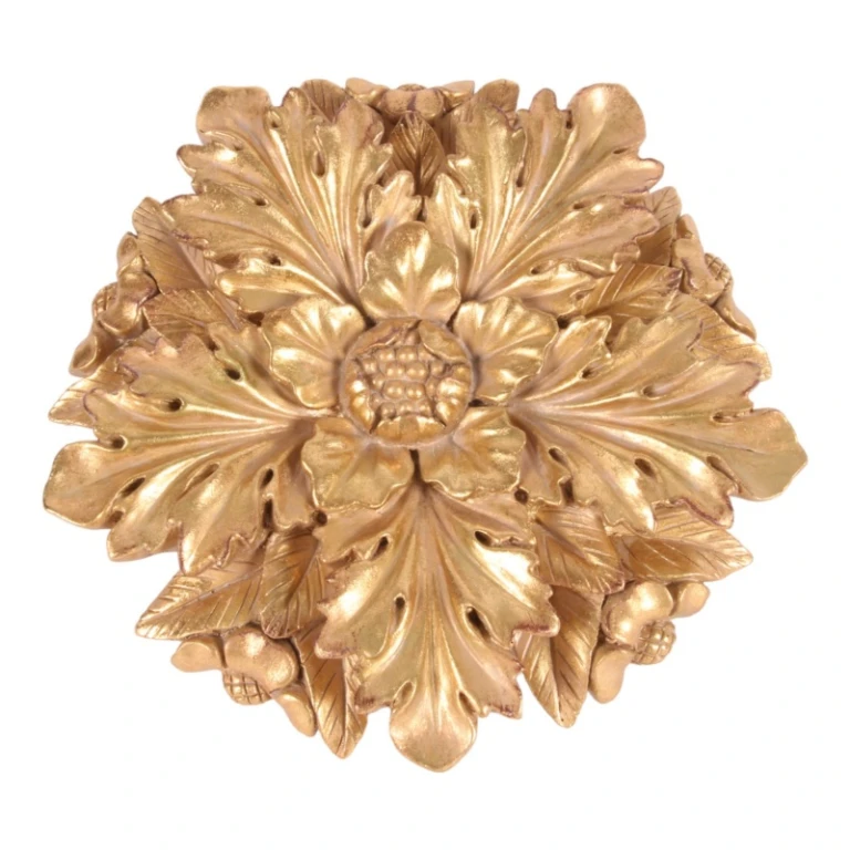 Ornement mural Fleur - or - 25,5 cm - résine synthétique