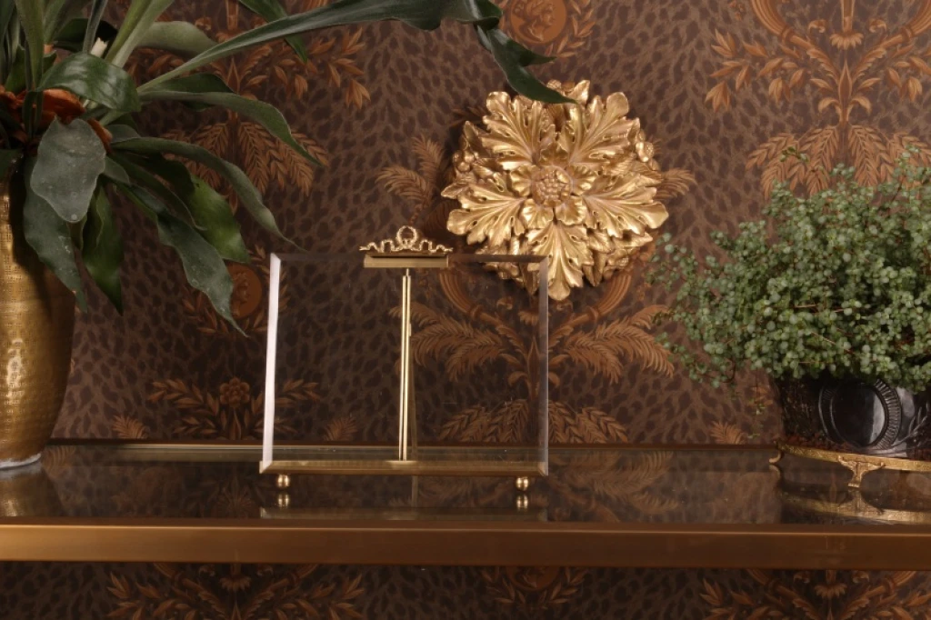 Ornement mural Fleur - or - 25,5 cm - résine synthétique