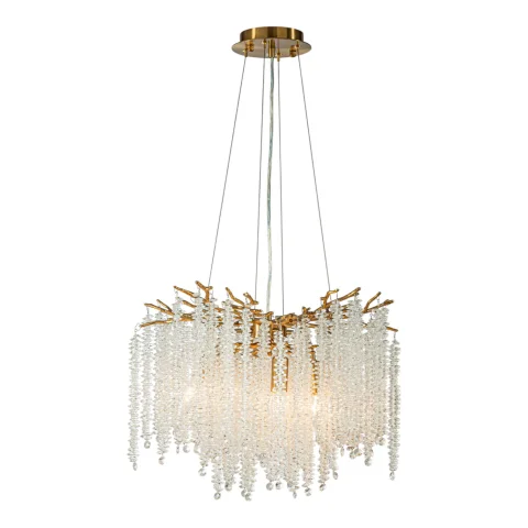 Kroonluchter Waterfall - goud - glas - 45 cm