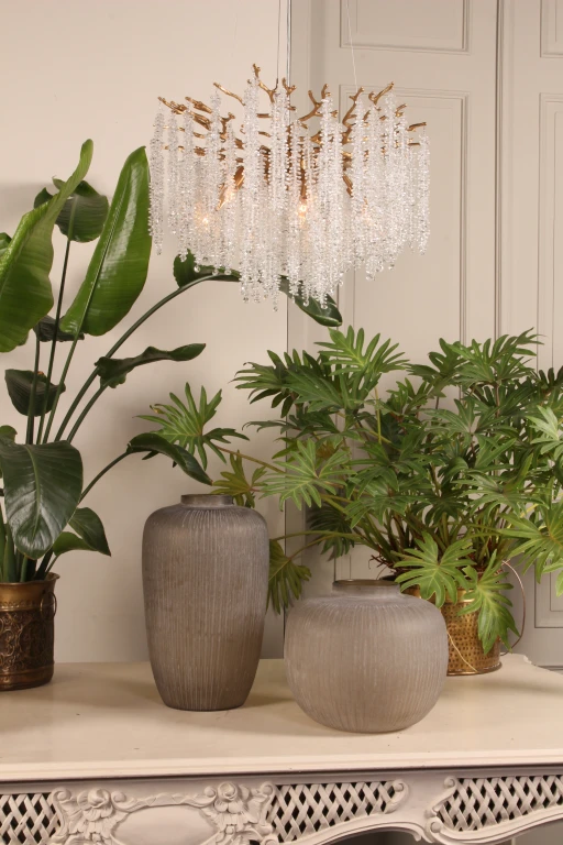 Suspension style néerlandaise Waterfall - 45 cm - or - verre