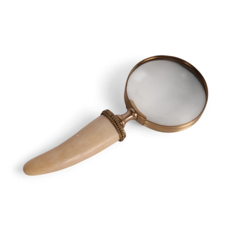 Loupe en forme d'os - laiton - doré - 19 cm - 1 pièce