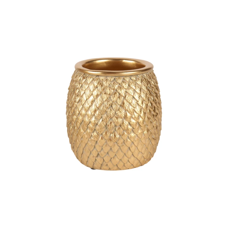 Vase Écailles - 9,5 cm - or - résine synthétique
