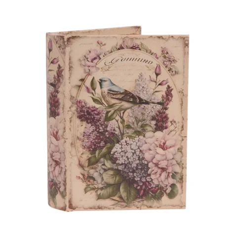 Opbergdoos boekvorm - 20 cm - paars - kunstleer