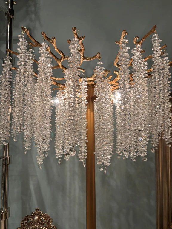 Lampe de table Waterfall - or - fer et verre - 85 cm