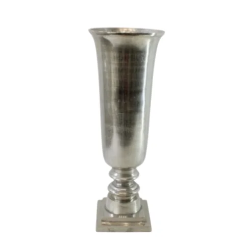 Vaas - 49 cm - zilver - aluminium