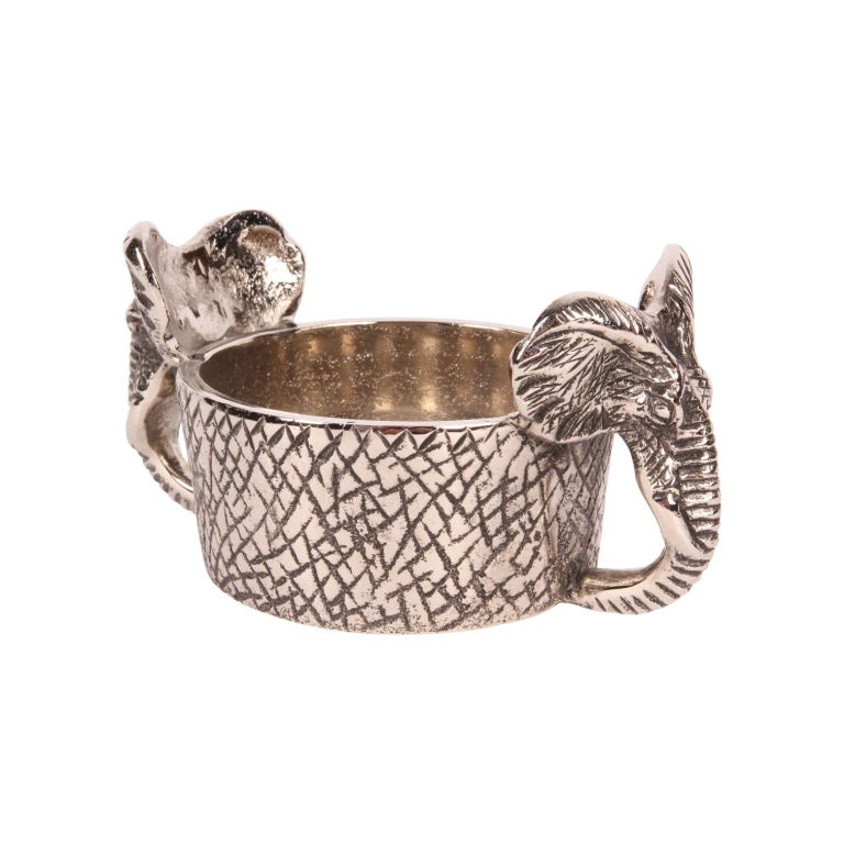 Porte-bouteille éléphant - 9 cm - argent - aluminium - 1 pièce