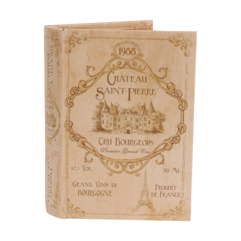 Boîte de rangement en forme de livre - 20 cm - vert - simili cuir