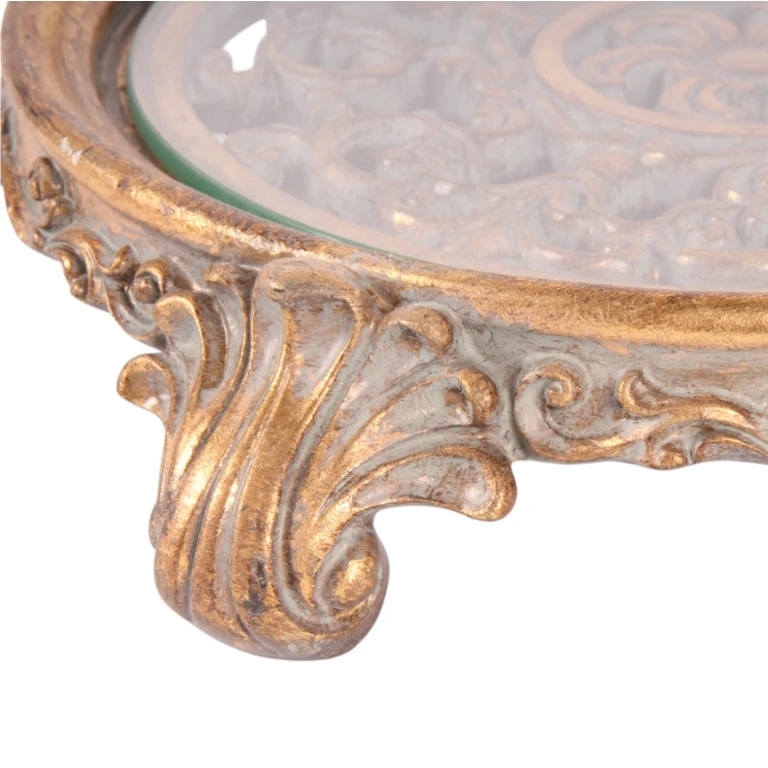 Plateau à gâteau 29 cm - or - résine synthétique