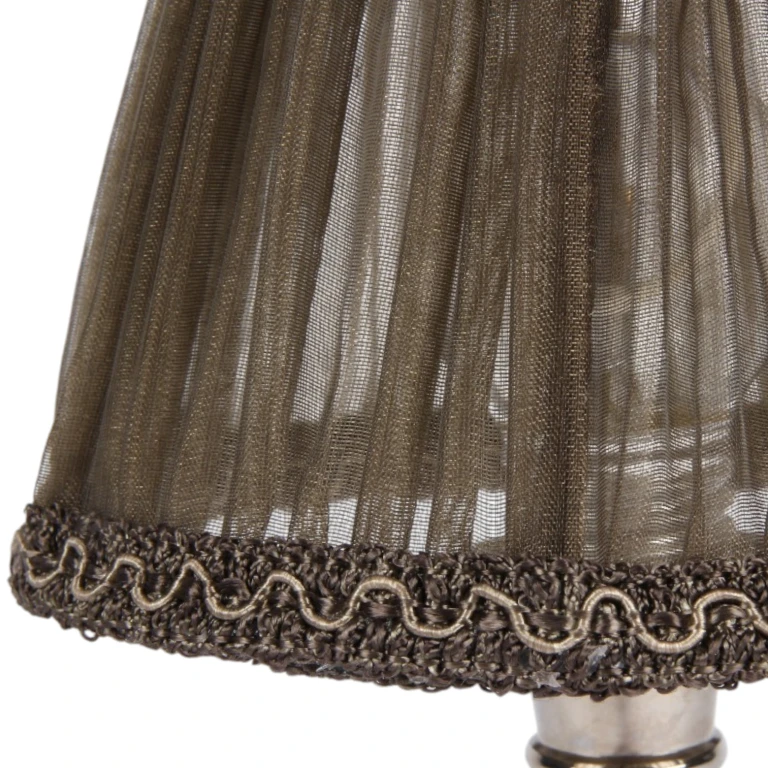 Abat-jour - 13 cm - brun - tissu