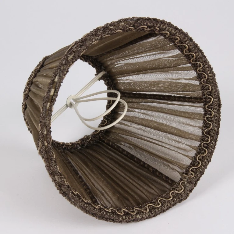 Abat-jour - 13 cm - brun - tissu