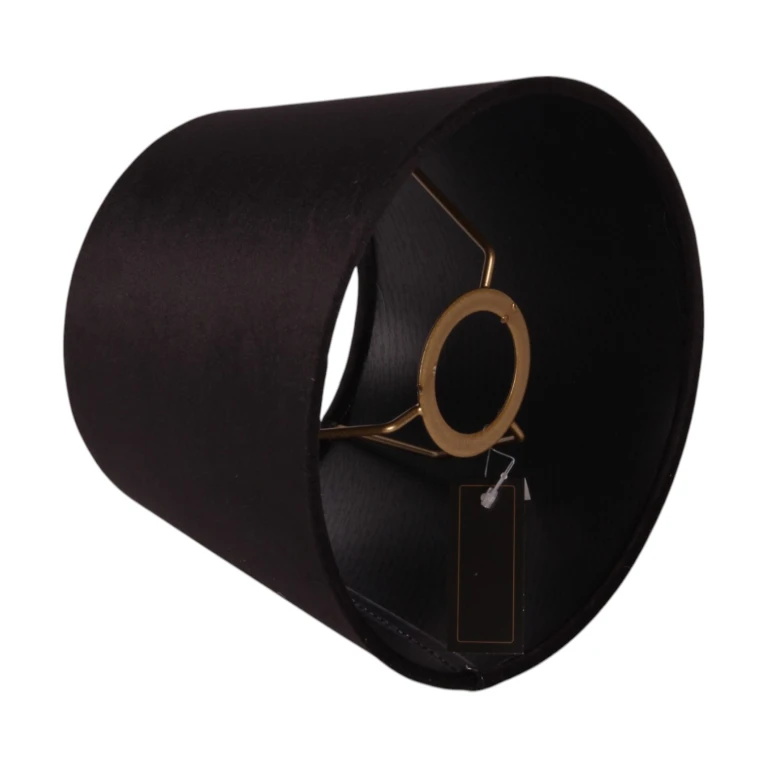 Abat-jour rond - 20 cm - noir - tissu