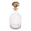 Decoratief flesje met rozenstopper - 20 cm - goud - hout