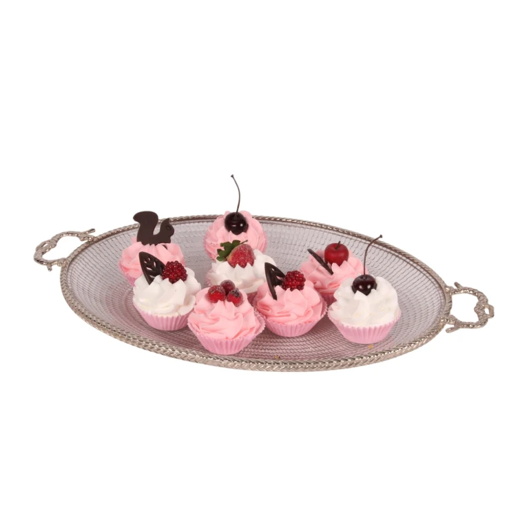 Plateau en laiton et verre - or - 39 cm