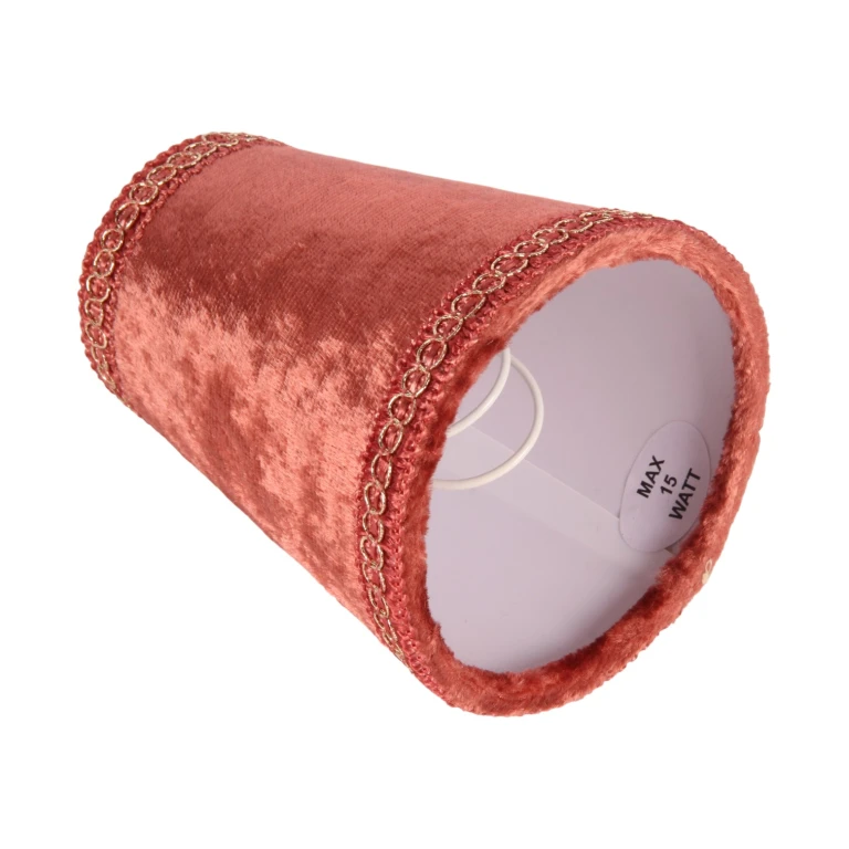 Abat-jour - 9 cm - rouge - tissu