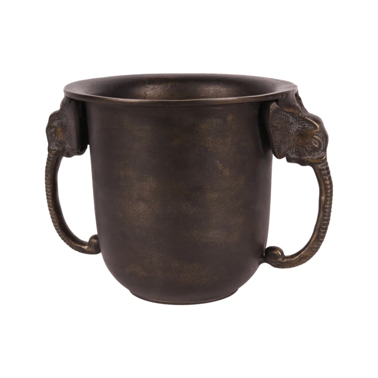 Refroidisseur à vin Elephant - or antique - aluminium - 20 cm